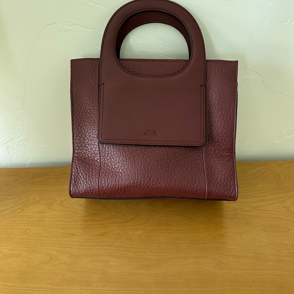 Vince Camuto Burgundy Leather Tote